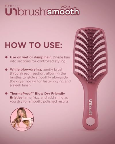 Image of FHI Heat UNbrush Smooth Collection Heat Resistant Detangling Smoothing Brush for Pain-Free Brushing on All Hair Types