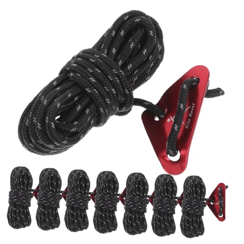 TOYANDONA 8pcs Reflective Camping Rope Heavy Duty Cord for Tent Securing Mountaineering Gear for Hiking and Outdoor Adventures