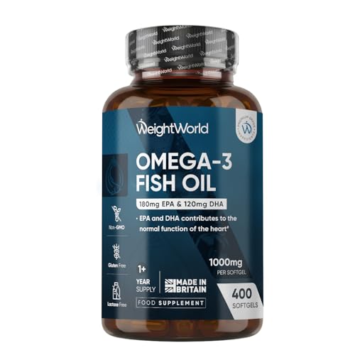 Omega 3 Fish Oil 1000mg Per Softgel - 400 Softgels - 1+ Year Supply