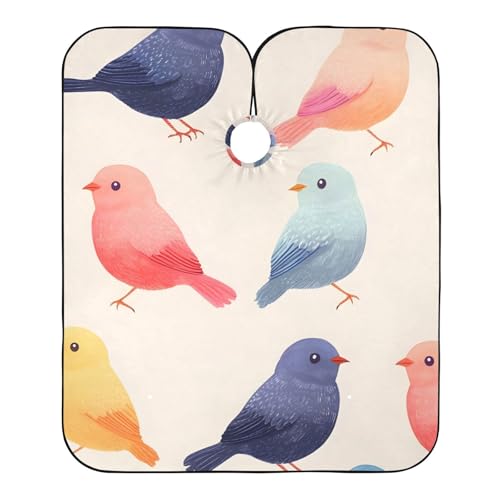 Hezely Colorful Birds Hair Dye Cape, Barber Cape for Adults,Waterproof Salon Cape,Waterproof Hairdressing Styling Hair Cutting, 65