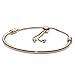 PANDORA Moments 14k Rose Gold-Plated Slider Bangle - Charm Bracelet for Women - Compatible Moments Charms - Features Rose & Cubic Zirconia- Gift for Her - 8.3