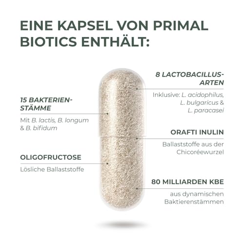 Primal Harvest ® Biotics - 30 Kapseln - 15 Bakterienstämme - 100 Mrd KBE + Inulin und Lebendkulturen - Laborgetestet - Magensaftresistente Kapseln – Bild 4