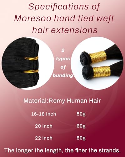 Image of Moresoo Genius Weft Hair Extensions, Balayage Black to Brown with Blonde | Crafted with Remy human hair, 18 Inch 50g, natural blend for parties, events and salon looks
