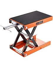 VEVOR Motorcycle Lift, 1100 LBS Motorcycle Scissor Lift Jack with Wide Deck &amp; Safety Pin, 3.7"-13.8" Center Hoist Crank Stand, Steel Scissor Jack for Street Bikes, Cruiser Bikes, Touring Motorcycles
