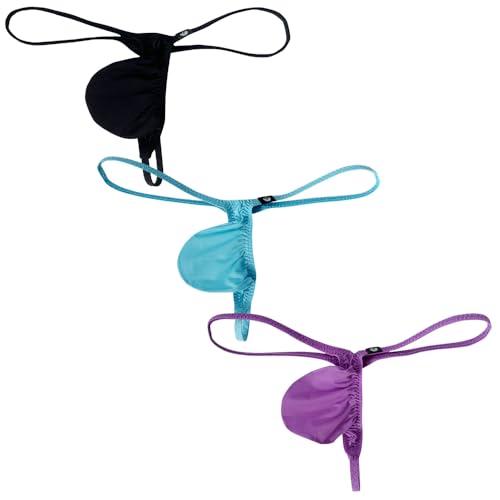 Men's Breathable Ice Silk Big Pouch T-Back Thong Sexy Low Rise Underwear2