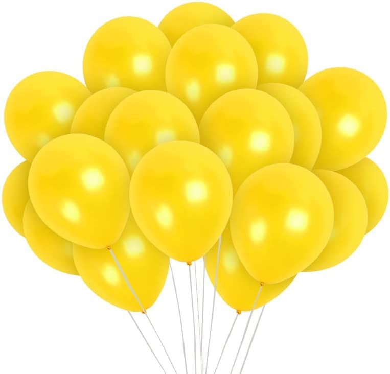 Vail Creations Made in India 12 inch HD Metallic Finish Balloons for Birthday/Anniversary Party Decoration… (Yellow, Pack of 50)