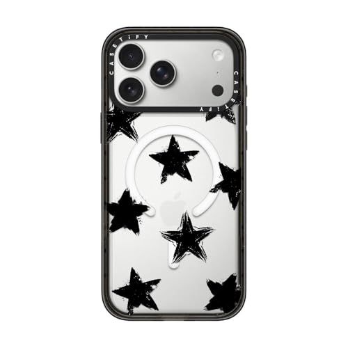 CASETiFY �C���p�N�giPhone 17 Pro Max �P�[�X [MagSafe�Ή�/���^ �y��/�ϏՌ�] - Star Marks - �N���A �u���b�N