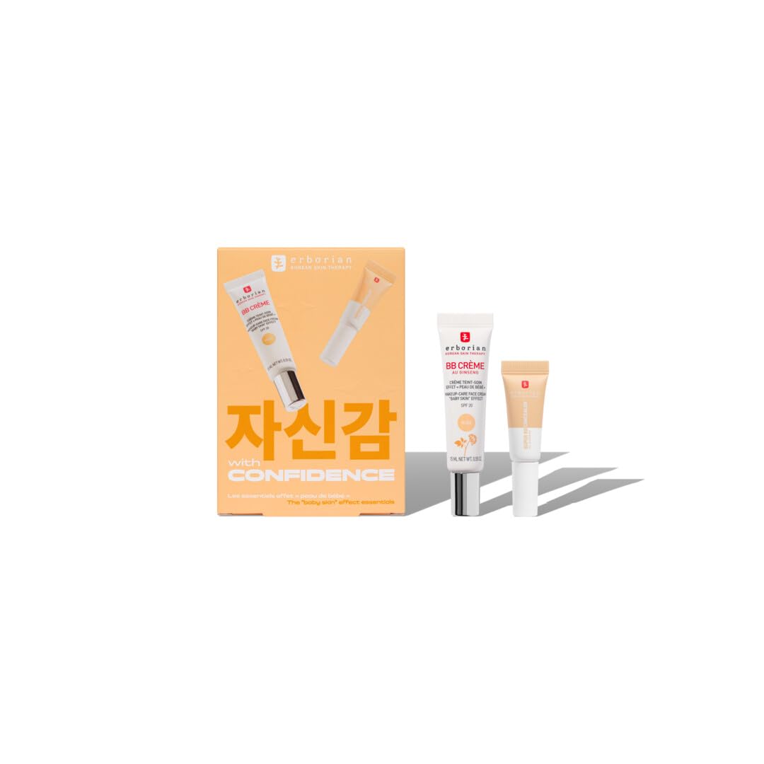 Erborian Kit Effetto Pelle di Bambino | BB Cream Nude 15ml & Super BB Concealer Nude 3ml | Skincare e Make-Up Coreano | Incarnato Naturale e Uniforme