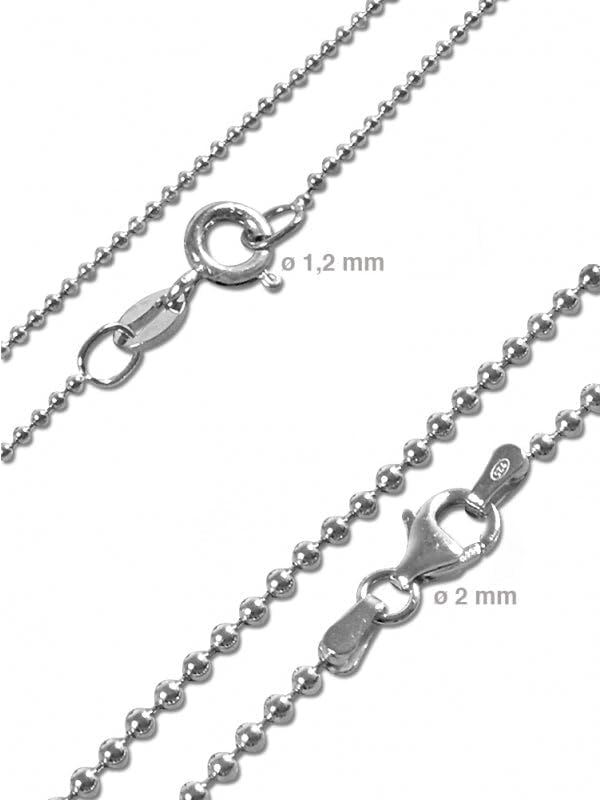 Collier chaîne boule argent sterling 925 haut de gamme maille robuste et éclat durable - 4