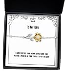 Amangny I wish That all your dreams would come true because I plan to Sunflower Bracelet, Wife Present from Husband, Motivational Jewelry for Wife
