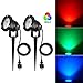 Produktbild SanGlory 2er Set 7W LED Strahler RGB Licht mit Erdspieß, 2m Kabel mit Stecker, Led Garten Beleuchtung, Gartenleuchte, Gartenstrahler, Rasenstrahler, IP65 Wasserdicht für Outdoor Hof Rasen