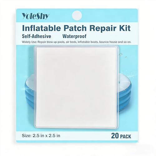 Yoleshy Inflatable Pool Patch Repair Kit 20 Packs Inflatable Patch Repair Kit 2.5 in TPU Clear Waterproof Tape for Pools Bounce House Air Mattress