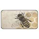 susiyo Kitchen Mat Vintage Honey Bee Kitchen Rug Mat Anti-Fatigue Comfort Floor Mat Non Slip Oil Stain Resistant Easy to Clean Kitchen Rug Bath Rug Carpet for Indoor Outdoor Doormat