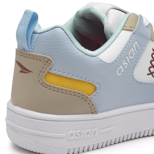 Image of ASIAN Women's Trendy-03 White Casual Sneaker Shoes with Ultra Soft Cushion Lightweight Lace-Up Shoes for Women's & Girl's