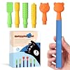 Oral Sensory Stimulation Kit with 6 Soft Textured Heads for Speech Therapy & Feeding Support, Muscle Strength & Phonation Improvement - Blue