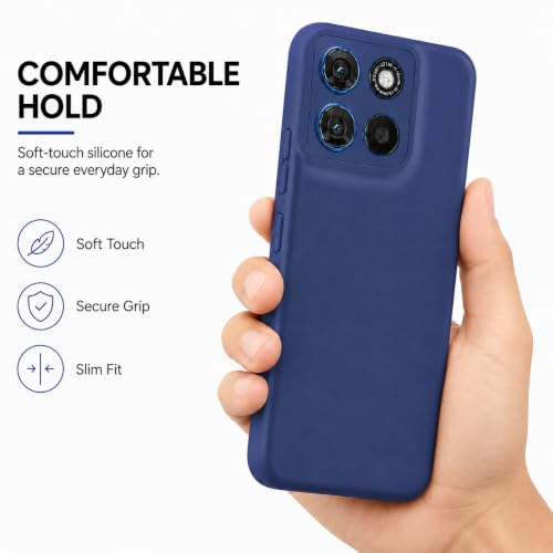 Image of FIRST MART Matte Silicone Back Cover for Motorola G Max - Blue