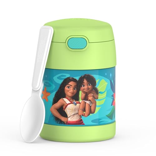 Image of THERMOS FUNTAINER Insulated Food Jar, 10 Ounce, Kid Friendly Food Jar with Foldable Spoon, Moana