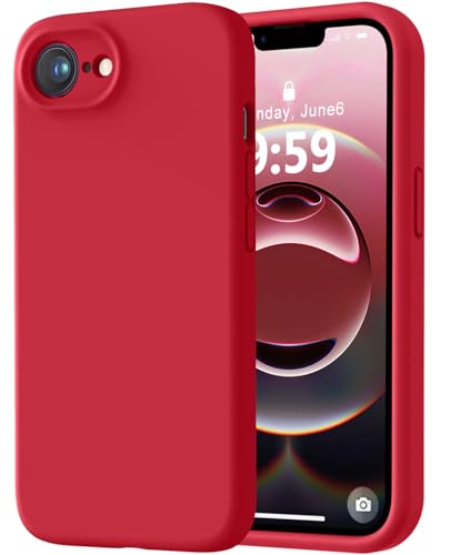 Image of LOVE 3000 Designed for iPhone 16e /17e Case, Premium Silicone with [Soft Anti-Scratch Microfiber Lining] Shockproof Protective Phone Case for Men Women Girls 6.1 inch, Red