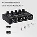 Horse Audio Mixer Line Mixer, 4-Channel Stereo Line Mixer for Sub-Mixing, Ultra Low Noise Operation, for Guitar, Microphone, Bass, Digital Keyboard, Suitable for Bar and Small Club, Black