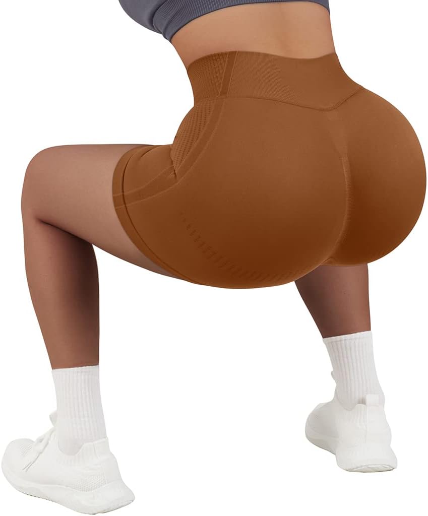 SUUKSESS Women Contour Seamless Booty Butt Lift Shorts High Waist Workout Shorts