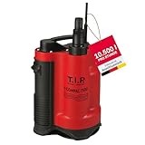 T.I.P. Drainage-Tauchpumpe I-Compac 7500 Kunststoff mit Schwimmerschalter für Schmutzwasser 400W Rot, 30190