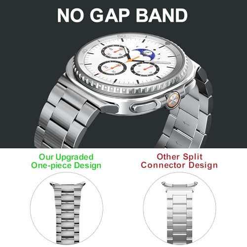 Image of SPGUARD Metal Band for Samsung Galaxy Watch 9 /8 40mm /44mm /8 Classic 46mm | Stainless Steel, No Gap Design, Business & Casual Style, for Wrist 6.3 inch-9.25 inch,Strap for Men Women, Not for Other Models