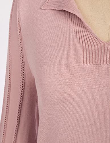 Belle Poque Pullover Sweaters Women Casual V-Neck Sweater Long Sleeve Ribbed Knit Sweater For Women Pink 2Xl #TOP6