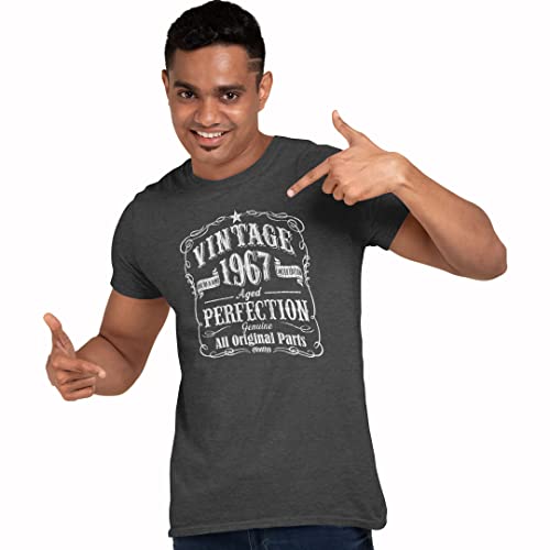 Feisty And Fabulous, Vintage 1967 T Shirts For Men, Shirts For 55 Year Old Man's Birthday, Gray 1967 #TOP4