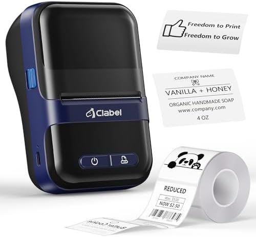 Stampante Bluetooth Stampante Etichette Bluetooth Portatile, Con 4 Rotoli Adesivi Impermeabili - Per Organizzare Casa, Ufficio, Scuola, Viaggi Stampante Termica Con Rotoli Inclusi