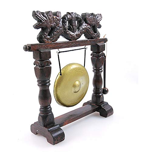 Gong de table chinois décor dragon. Fabrication à la main.