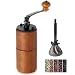 Akirakoki Molinillo manual de grano de café molino de madera con rebabas de hierro fundido, manivela de mano de gran capacidad, portátil de viaje, camping, ajustable (madera marrón)