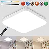 [page_title]-LED Deckenleuchte Dimmbar, 24W 2400LM Lichtfarbe und Helligkeit Einstellbar mit Fernbedienung, LEOEU Deckenlampe, IP54 Wasserfest Wohnzimmerlampe für Schlafzimmer Bad Kinderzimmer Küche Büro Flur
