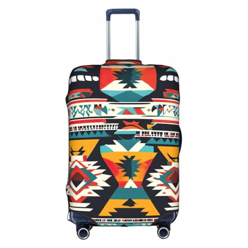 Housse de protection valise imperméable élastique blanche M motif amérindien