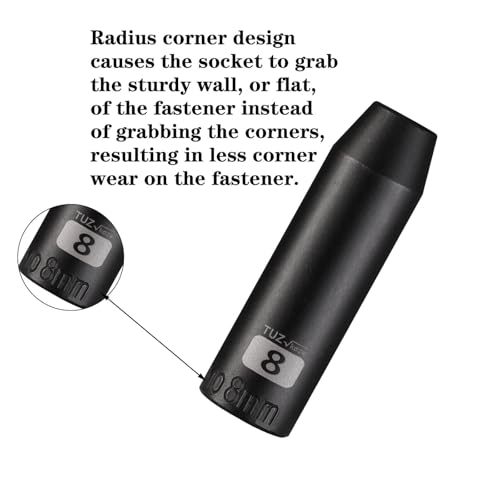 Image of 3 /8 inch Square Drive 8mm Metric Impact Socket,Hex Deep Socket Design,CR-MO Steel for Nut repair for Any Application