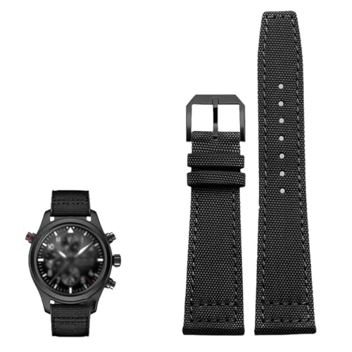 Bracelet montre nylon premium pour IWC IW377724, l'élégance militaire en toile haute densité 21mm