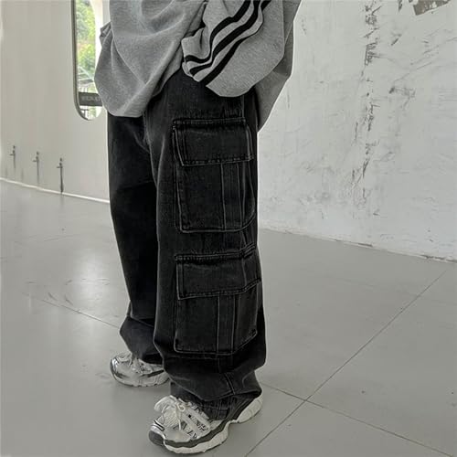 SANGTREE Boys' Cargo Jeans Elastic Waist Denim Baggy Pants, 2-12 Years3