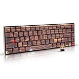 Wood Pattern Mechanical Keyboard Wireless & Bluetooth Brown Keyboard β RGB Backlit Hot-Swappable PBT Keycaps Aesthetic Keyboard for Mac, Windows, iOS & Android β Ergonomic Gaming & Office Keyboard