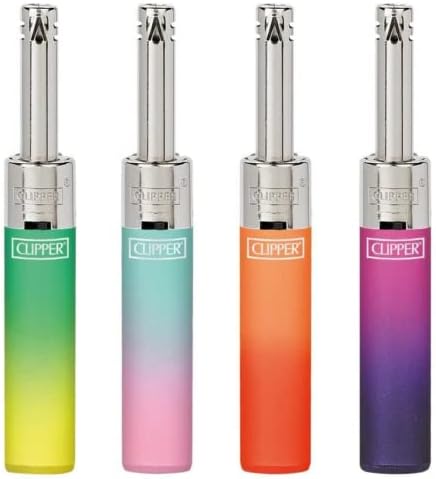 3 X CLIPPER MINI TUBE LIGHTER COLOUR FULL SOFT TOUCH - DESIGN LIGHTER REFILLABLE LIGHTER TEA BBQ COOKER LIGHTER MINI TUBE Utility Lighter ( ASSORTED COLOUR SEND OUT ) WITH GIFT CASE BLACK POUCH