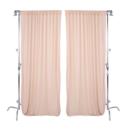 ASHATA Rideau de Toile de Fond Luxueux en Mousseline de Polyester, 5x10 Pieds, pour Photographie de Mariage