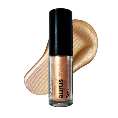 Image of Ruby's Organics Mini Metallic Liquid Eyeshadow for Women- Eye Makeup, Smooth Glide Insta Dry Formula, Smudge proof, Waterproof, Long Lasting and Highly Pigmented, Paraben Free, Vegan - Aurus, 3ml