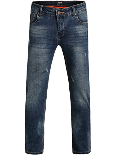 SSLR Men's Classic Slim Fit Straight Leg Jeans (32, Blue)