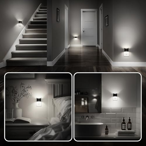 Image of DORESshop LED Night Light[2 Pack], Night Lights Plug into Wall, 3 Level Brightness Adjustable Plug in Night Light, Dusk to Dawn Sensor, Nightlights for Adults, Bedroom, Bathroom, Hallway, 5000K