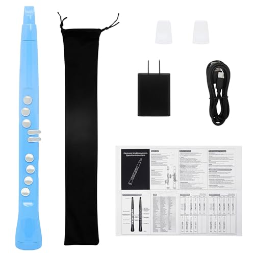 Portable Electric Digital Wind Instrument, Mini Synthesizer with 99 Tones, Rechargeable Digital Wind Instrument Synthesizer Rechargeable for Beginners Adults Teens (Blue)