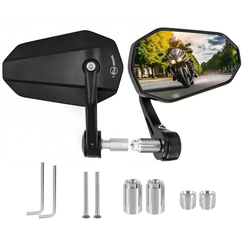 Specchietti Moto Universali Per Manubrio 22 Mm, Regolazione 360°, In Alluminio, Grandangolari E Impermeabili – Rosso