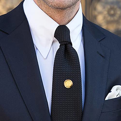 Hawson Tie Pins For Men, Gold Initial A-Z Tie Pins With Chain, Women Mens Tie Tack Pins Brooch Personalized Wedding Business Gifts #TOP1