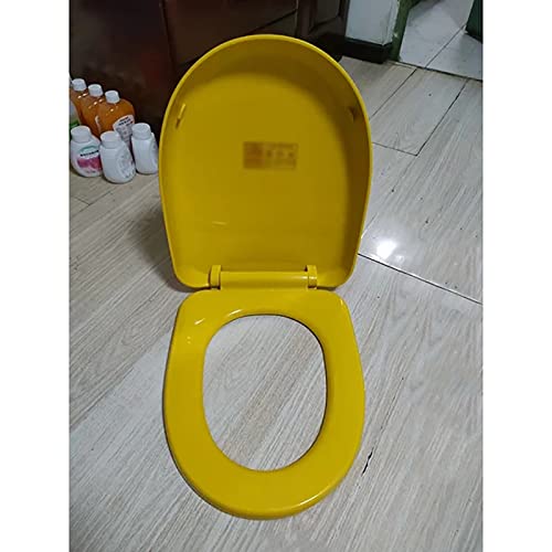 Abattant WC jaune brillant avec fixations reglables faciles a installer