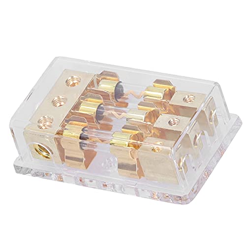 Caja de soporte de fusibles de 3 vías 1x0ga en 3x4ga bloque de distribución para la modificación de audio estéreo de yates de automóvil