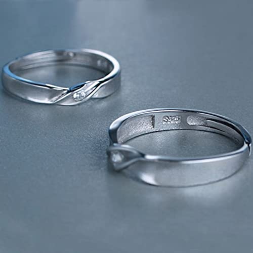 2025 Upgraded Intertwined love Ring 925 Sterling Silver Couples Wedding Engagement Bands Open Rings4