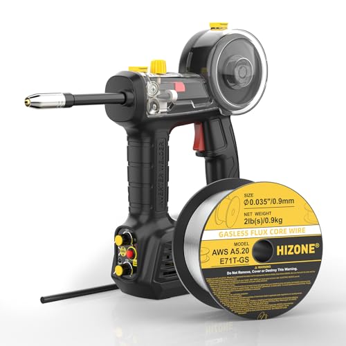 Image of HIZONE 100A Hand Held MIG Welder Machine & HIZONE .035inch-2lb Flux Core Welding Wire, 1PC