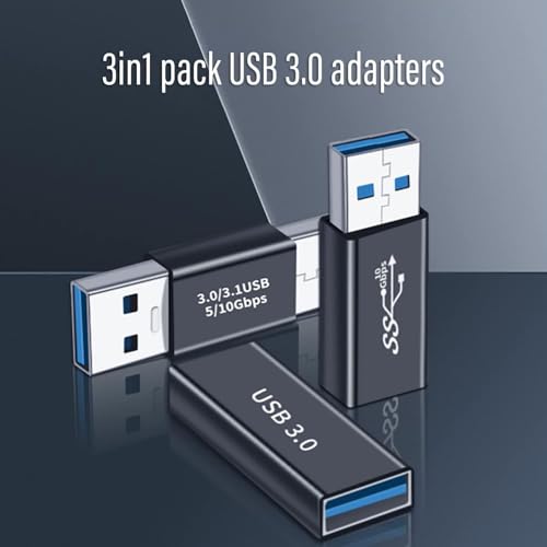 Image of REDWIND 3-Kinds of USB 3.0 Adapters K it, USB 3.0 Female to Female & Male to Male & Female to Male High Speed Converter Extension Coupler Connector for PC Car Laptop USB Devices